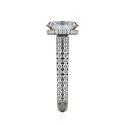 Michael M Hidden Halo Oval Engagement Ring