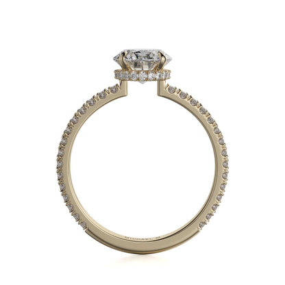 Michael M Hidden Halo Oval Engagement Ring
