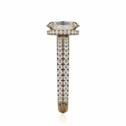 Michael M Hidden Halo Oval Engagement Ring