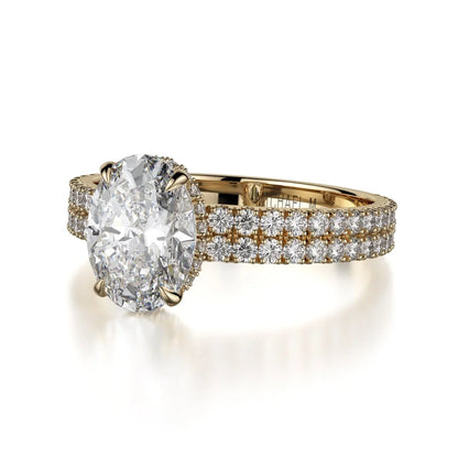 Michael M Hidden Halo Oval Engagement Ring