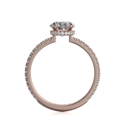 Michael M Hidden Halo Oval Engagement Ring