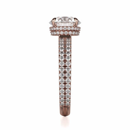 Michael M Hidden Halo Round Engagement Ring