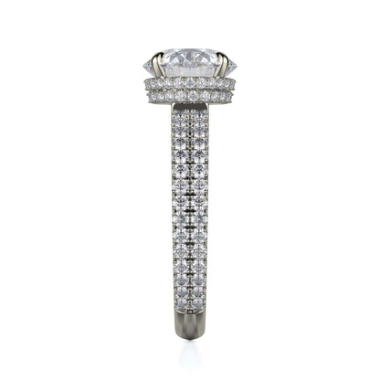 Michael M Hidden Halo Round Engagement Ring