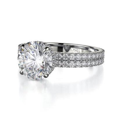 Michael M Hidden Halo Round Engagement Ring