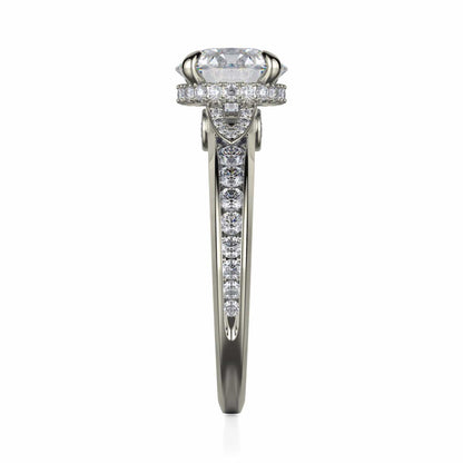 Michael M Hidden Halo Round Engagement Ring