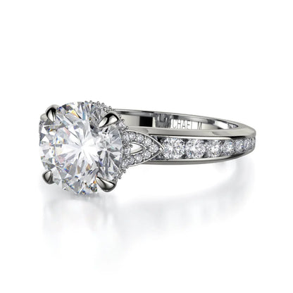 Michael M Hidden Halo Round Engagement Ring