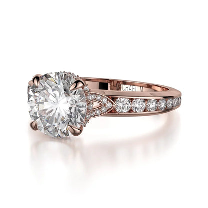 Michael M Hidden Halo Round Engagement Ring