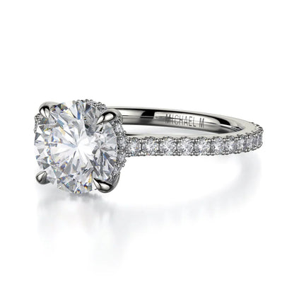 Michael M Hidden Halo Round Engagement Ring