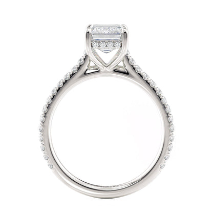 Michael M Hidden Halo Emerald Engagement Ring