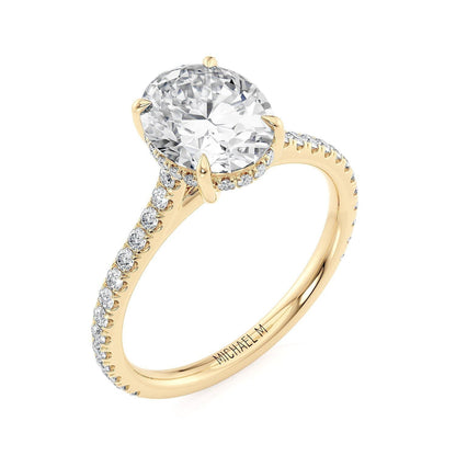 Michael M Hidden Halo Oval Engagement Ring
