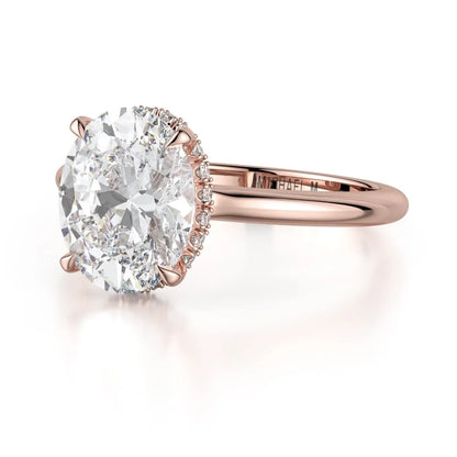 Michael M Center Stone Claw Prong Oval Engagement Ring