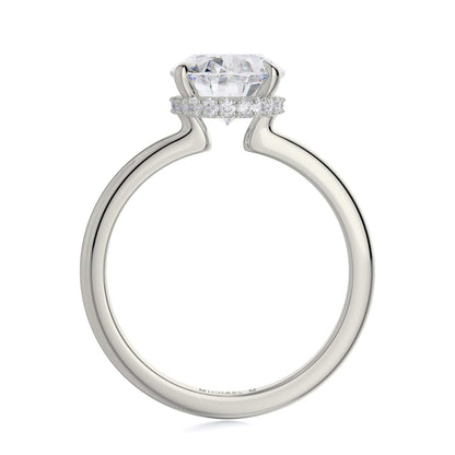 Michael M Center Stone Claw Prong Oval Engagement Ring