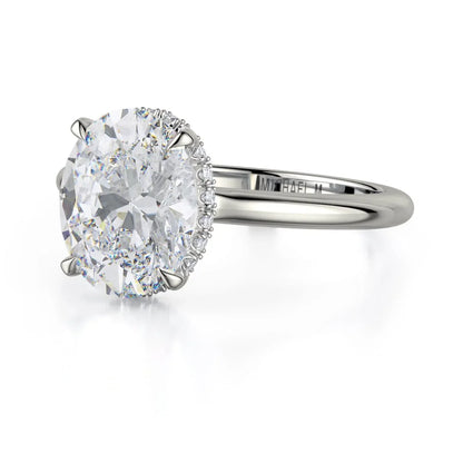 Michael M Center Stone Claw Prong Oval Engagement Ring