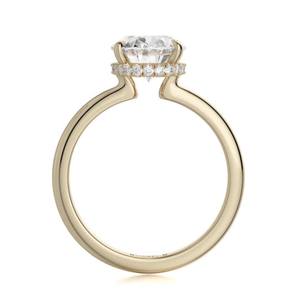 Michael M Center Stone Claw Prong Oval Engagement Ring