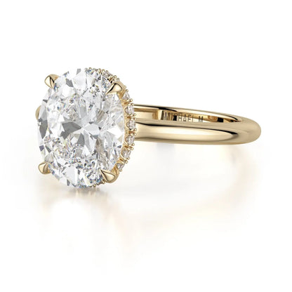 Michael M Center Stone Claw Prong Oval Engagement Ring