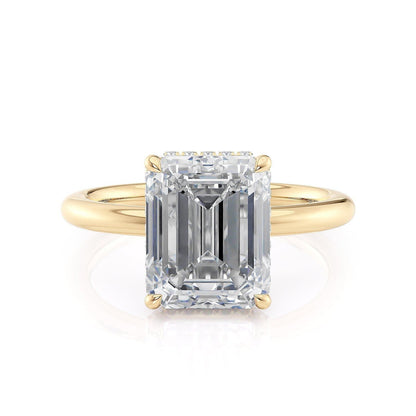 Michael M Hidden Halo Emerald Engagement Ring