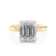 Michael M Hidden Halo Emerald Engagement Ring