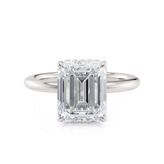 Michael M Hidden Halo Emerald Engagement Ring