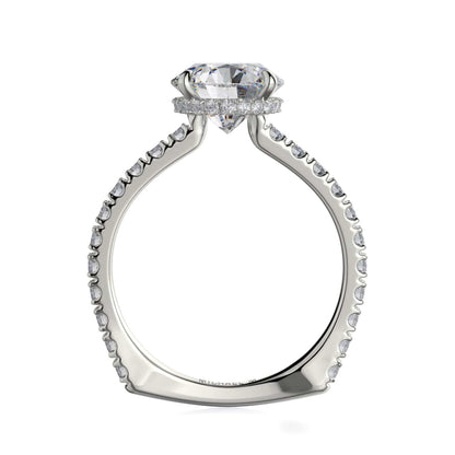 Michael M Hidden Halo Round Engagement Ring