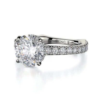 Michael M Hidden Halo Round Engagement Ring