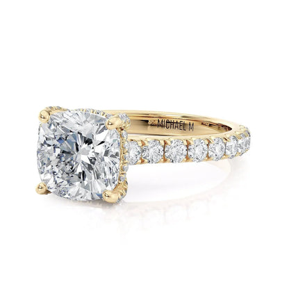Michael M Hidden Halo Cushion Engagement Ring