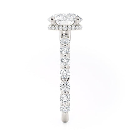 Michael M Center Stone Four Claw Prongs Round Engagement Ring