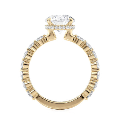 Michael M Center Stone Four Claw Prongs Round Engagement Ring