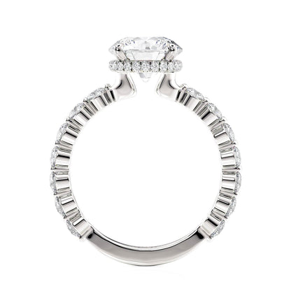 Michael M Center Stone Four Claw Prongs Round Engagement Ring
