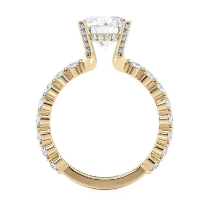 Michael M Center Stone Shared Prong Round Engagement Ring