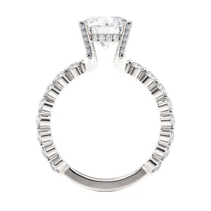 Michael M Center Stone Shared Prong Round Engagement Ring