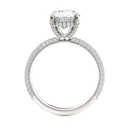 Michael M Hidden Halo Oval Engagement Ring