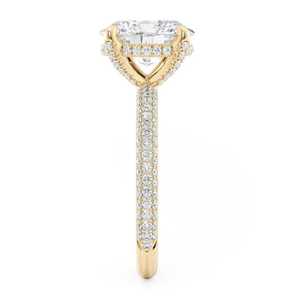 Michael M Hidden Halo Oval Engagement Ring