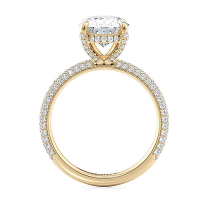 Michael M Hidden Halo Oval Engagement Ring
