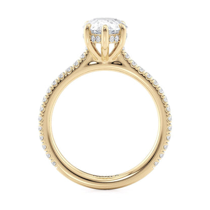 Michael M Hidden Halo Pear Engagement Ring