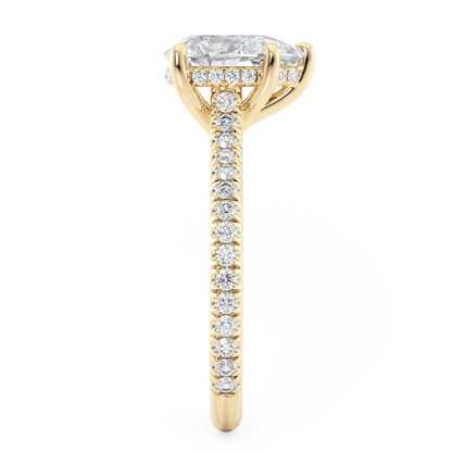 Michael M Hidden Halo Pear Engagement Ring