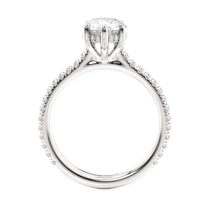 Michael M Hidden Halo Pear Engagement Ring