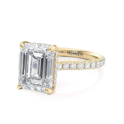 Michael M Prong Emerald Engagement Ring