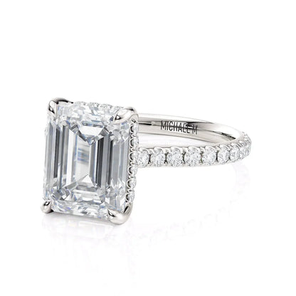 Michael M Prong Emerald Engagement Ring