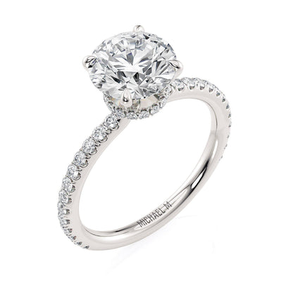 Michael M Hidden Halo Round Engagement Ring