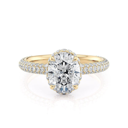 Michael M Hidden Halo Oval Engagement Ring