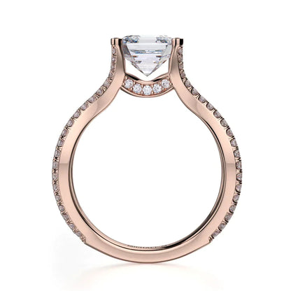 Michael M Prong Asscher Engagement Ring