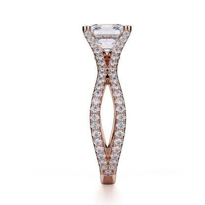 Michael M Prong Asscher Engagement Ring