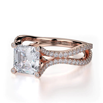 Michael M Prong Asscher Engagement Ring