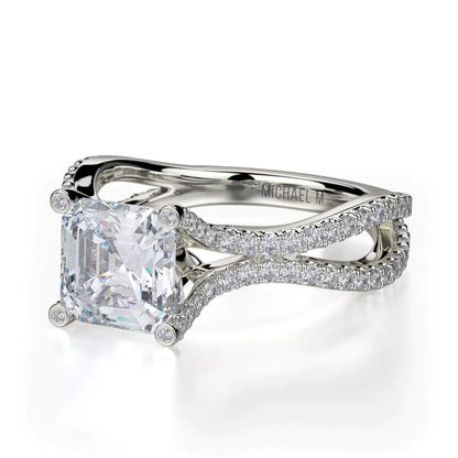 Michael M Prong Asscher Engagement Ring