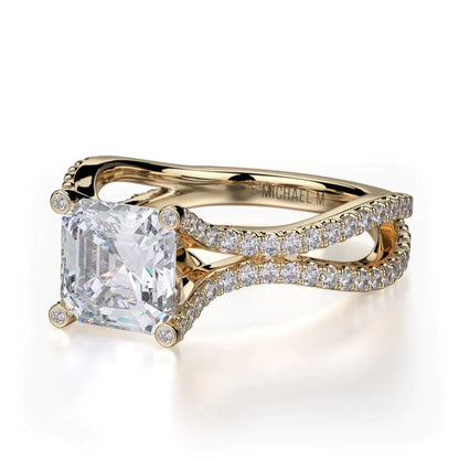 Michael M Prong Asscher Engagement Ring