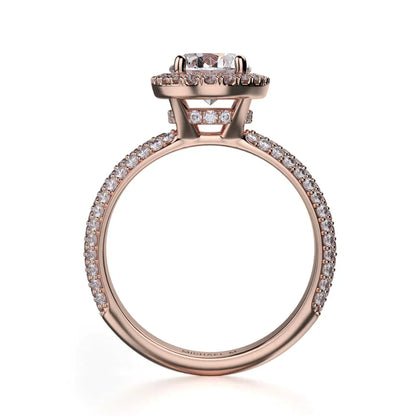 Michael M Halo Oval Engagement Ring