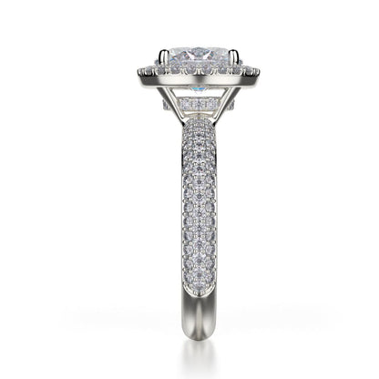 Michael M Halo Oval Engagement Ring
