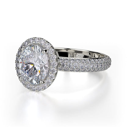 Michael M Halo Oval Engagement Ring