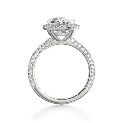 Michael M Halo Pear Engagement Ring