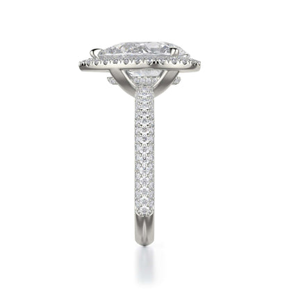 Michael M Halo Pear Engagement Ring